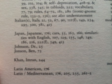 Index of Watching the English